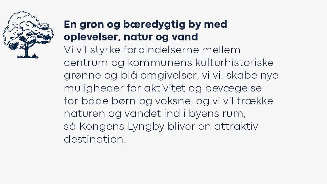 En grøn og bæredygtig by med oplevelser, natur og vand