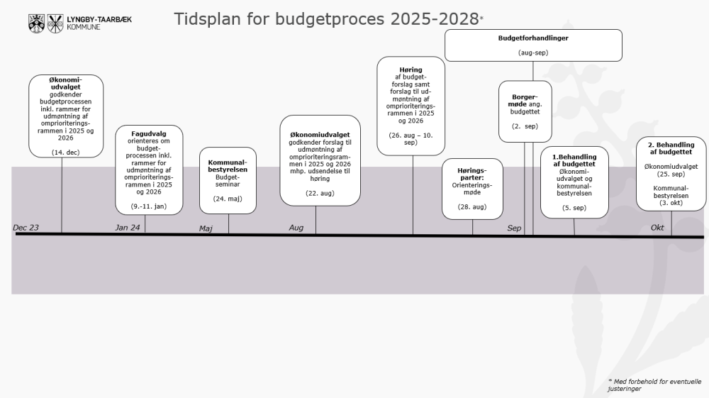 Tidsplan for budgetproces 2025-2028